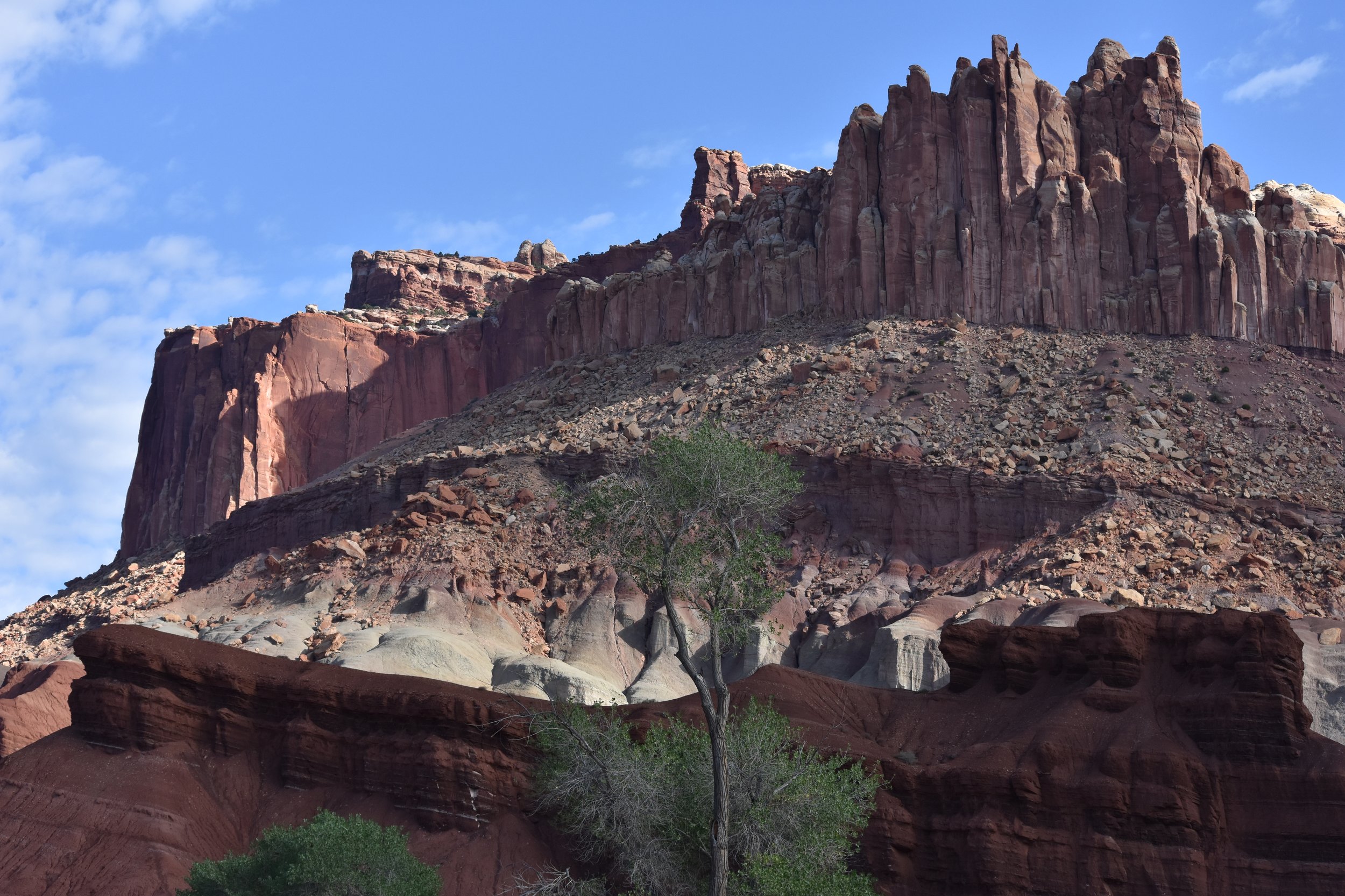 Roadside sandstone cliffs
