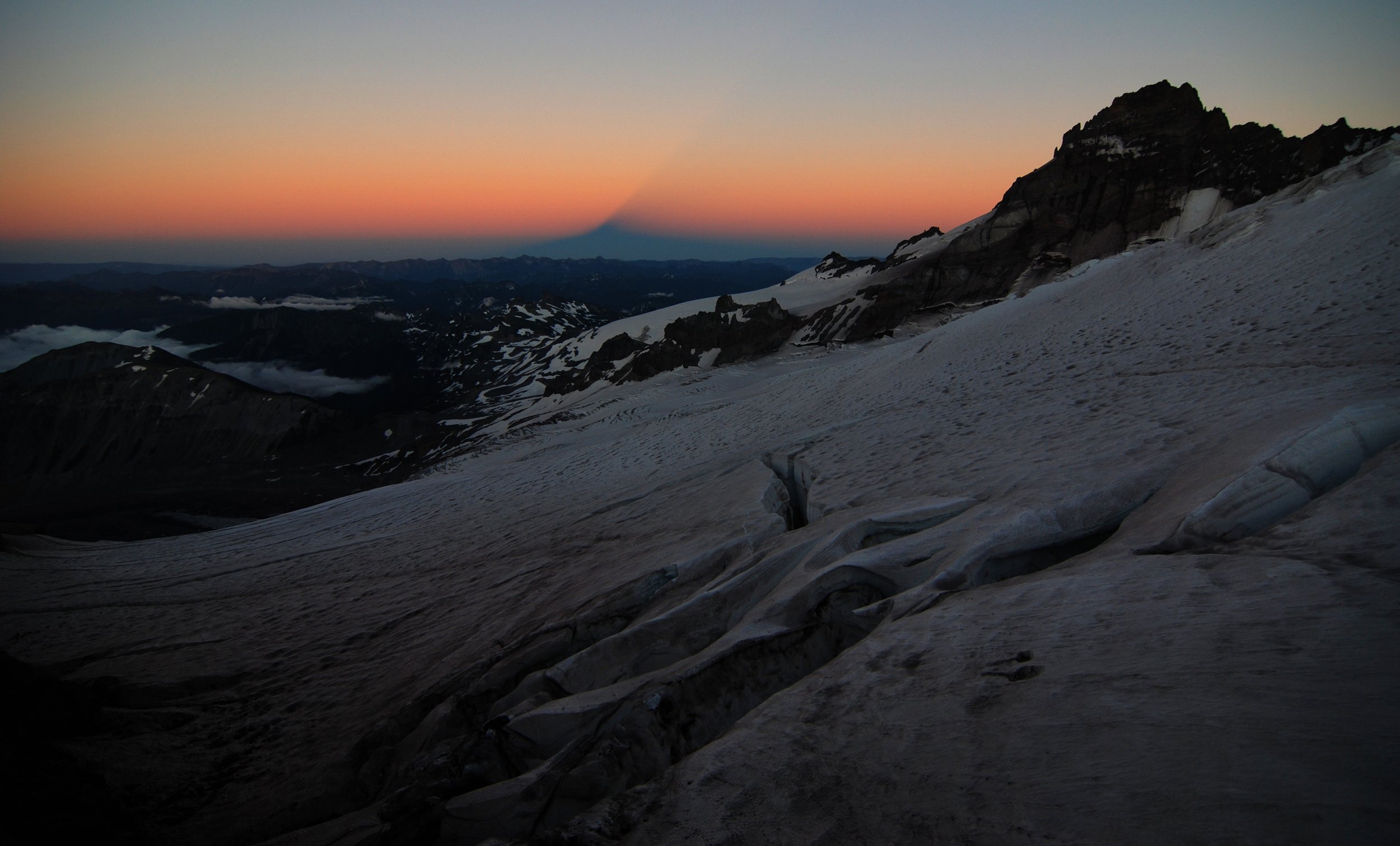 Peachy sunset from Emmons glacier