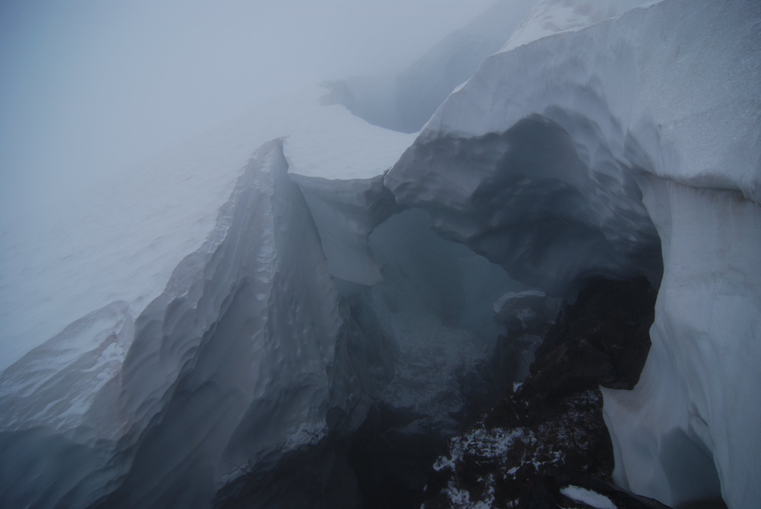 Snow bridge near Camp Schurman